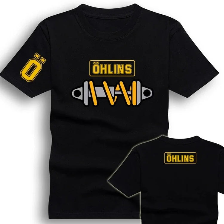 Desktop_Amazing Tees Uomo Ohlins Shock Suspension Car Moto Sport Racing T Shirt Estate Casual Manica corta da uomo oversize