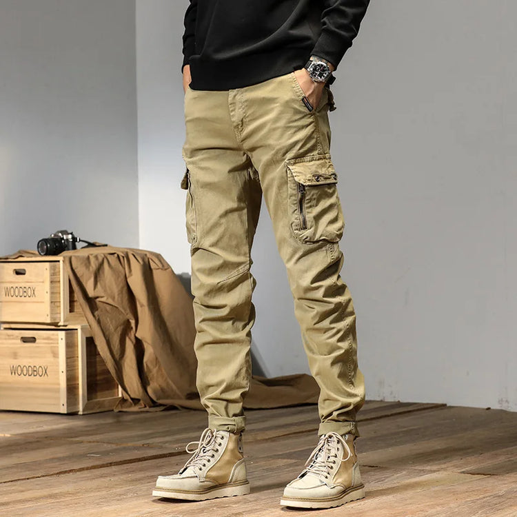 CAAYU American Casual Men'S Work Pants Hip-Hop Fashion Casual Versatile Multi Pocket Design Work Pants Long Pants Men'S Long Pan