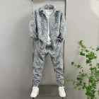 New Spring and Autumn Men's Casual Suit Lapel Jacquard Shirt Trousers Two-piece Set Comfortable Loose PlatiNum