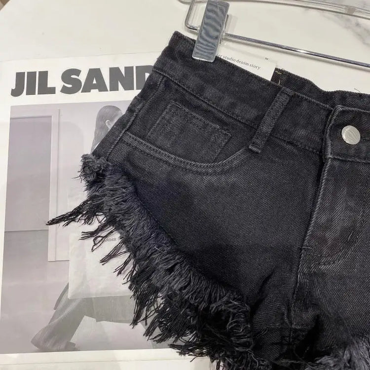 Pantaloncini di jeans Donna High Street Hotsweet Casual Vita bassa Bordi grezzi Fori A-line Stile coreano Y2k Pantaloncini estivi per ragazze piccanti