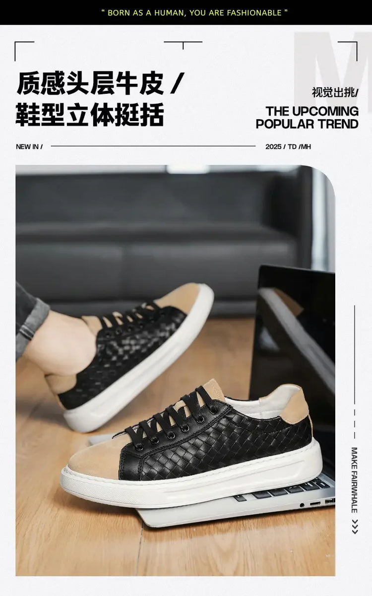 Sneakers Premium Breathable Woven Black Casual Shoes for Men Lightweight Comfortable Daily Walking Outdoor Footwear