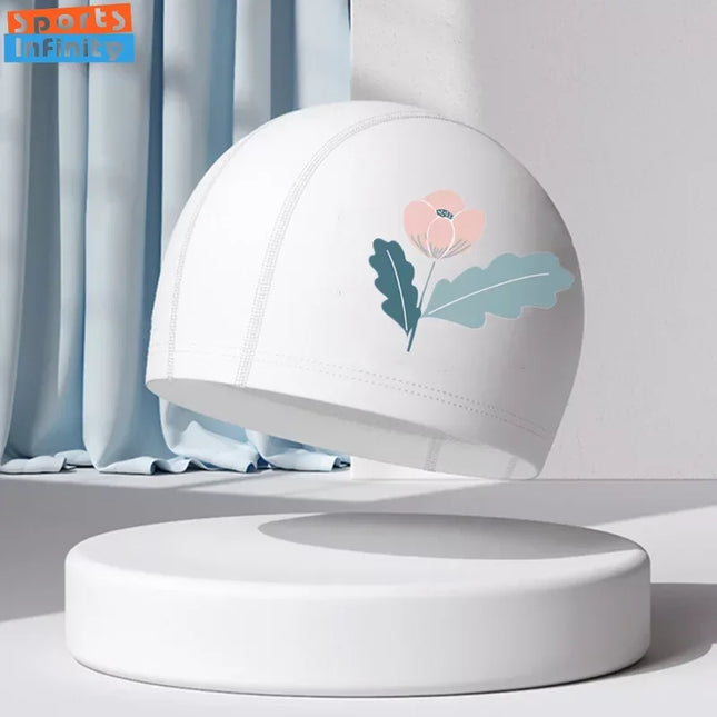 Girls' Swim Cap Cute Cartoon Waterproof High Elastic Ear Protection Kids Swimming Hat Boys Children Swimming Accessories
