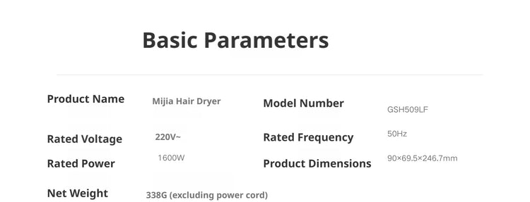 Xiaomi Mijia H501SE Hair Dryer, 110,000 RPM High-Speed Blow Dryer, Negative Ion Anti-Frizz, NTC Constant Temperature, 8 Modes, Lightweight Quiet Travel
