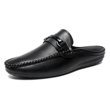 Mocassini Estivi da Uomo in Pelle Comodi e Leggeri, Scarpe Casual Morbide e Piatte, Ciabatte Quotidiane da Uomo