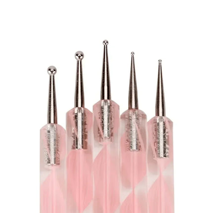 10Pcs Nail Liner Brush Set UV Gel Nail Brushes Kits Silicone Point Flower Nail Pen French Stripe Line Painting Drawing Tools