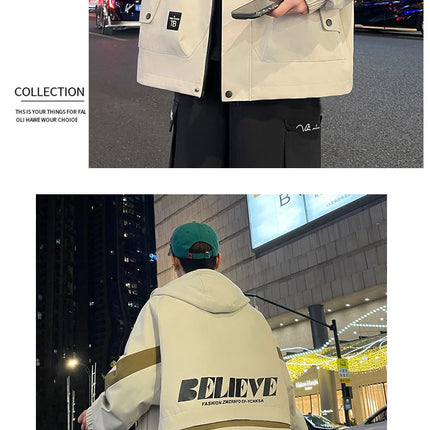 New Arrival Men's Hooded Jackets 2026 Spring Autumn Outdoor Loose Casual Coats Youth Streetwear Plus Size M-4XL Tops Clothing