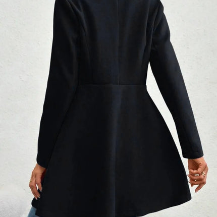 Women's Autumn Winter Yellow Woolen Coat Elegant Lapel Double Button Slim Fit Mid-Length Overcoat Casual Long Sleeve Outerwear F