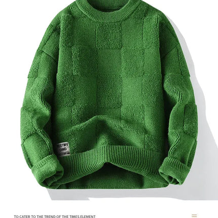 New Winter Men O-neck Knitted Pullovers Man Fleece WarmTurtlenecks Sweaters Man Casual Sweaters Quality Male Pullovers Size 4XL