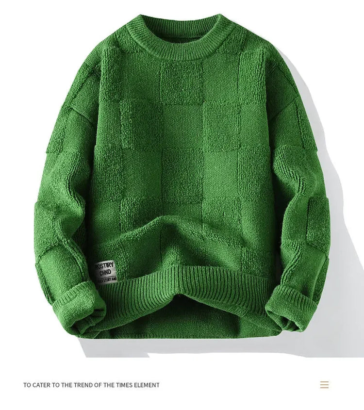 New Winter Men O-neck Knitted Pullovers Man Fleece WarmTurtlenecks Sweaters Man Casual Sweaters Quality Male Pullovers Size 4XL