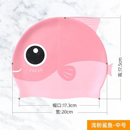 Modello squalo balena proteggi le orecchie per capelli lunghi modello cartone animato dinosauro cappello da nuoto cuffia da nuoto cappello elastico cappello da piscina