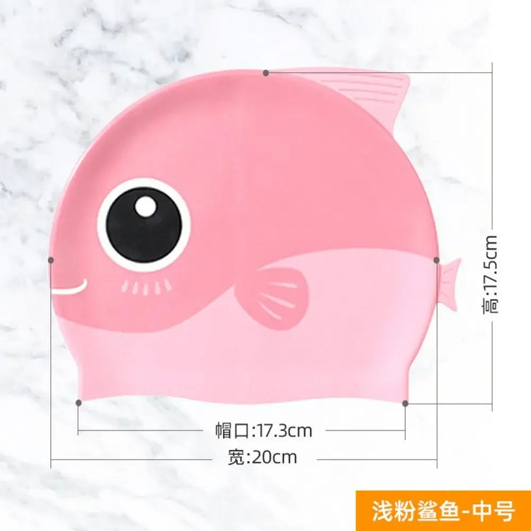 Modello squalo balena proteggi le orecchie per capelli lunghi modello cartone animato dinosauro cappello da nuoto cuffia da nuoto cappello elastico cappello da piscina