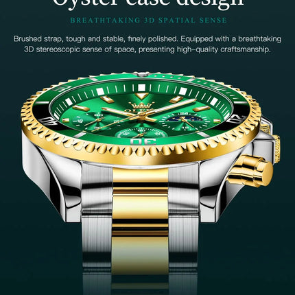 OLEVS Orologi da uomo Orologio di lusso delle migliori marche da uomo Cronografo originale impermeabile in acciaio inossidabile Fasi lunari Data Quadrante Rota platinumshop