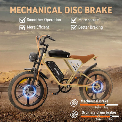 Bicicletta Elettrica per Adulti JANSNO X70G 750W 48V 37AH con Doppia Batteria Rimovibile, Pneumatici Fat da 20 Pollici, E-Bike Fuoristrada per Tutti i Terreni