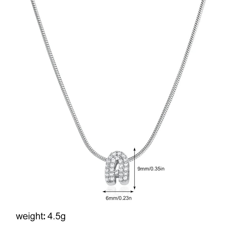 Fashion Tiny CZ Zircon Initial Alphabet Pendant Neckalce Gold Plated Stainless Steel A-Z Letter Necklaces Birthday Gifts Jewelry PlatiNum