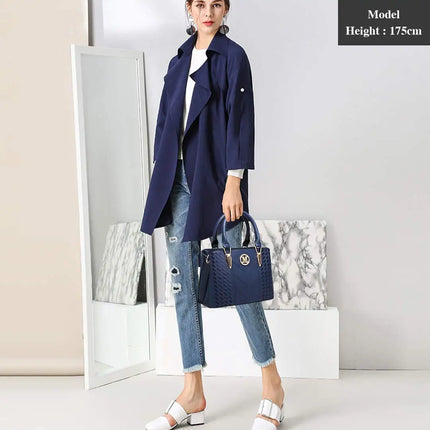Borsa da donna Miss Lulu, borsa con manico medio modello litchi, borsa a tracolla elegante in maglia di alta qualità