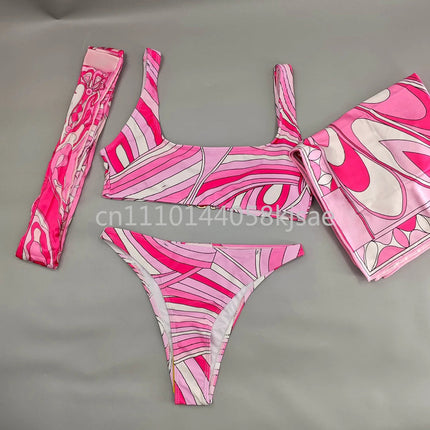 Costumi da bagno di lusso da donna con sciarpa nera e logo firmato, set bikini con fascia per capelli firmata da designer, abbigliamento da spiaggia platinumshop