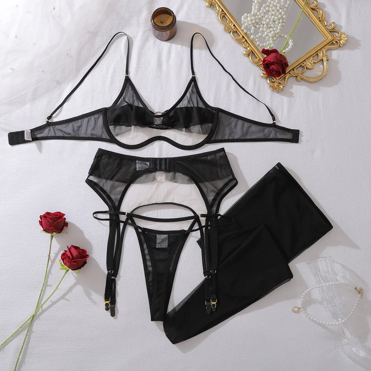 Diccvicc Sexy Hot Lingerie Dressup Cut Out Bra Fancy Garter Belt Naked Woman Underwear Slutty Night Clothes Erotic Matching Set