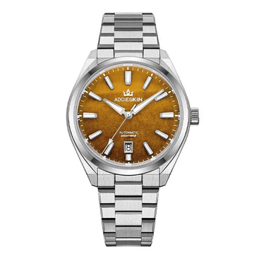 AddiesKin K010 Automatic Watch for Men Natural Tiger Eye Dial Miyota 9015 Movement Sapphire Crystal 200 Waterproof Luminous Gift