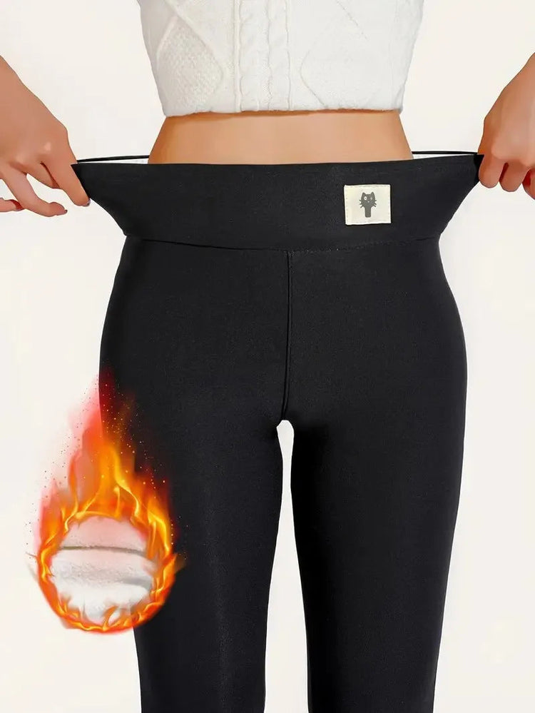 Winter Thicken Warm Leggings Women Lamb Cashmere Joggers High Waist Fleece Elastic Tights Warm Tights Pants Slim Velvet Legging PlatiNum