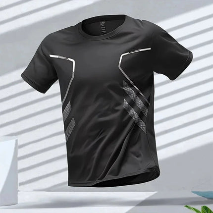 2025 Men's fashion top T-shirt, skin-friendly, breathable, highly elastic, quick-drying PlatiNum