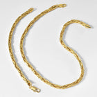 Set di bracciali con collana a catena intrecciata in rame minimalista per donna e uomo, gioielli semplici a strati, pronti, ipoallergenici platinumshop