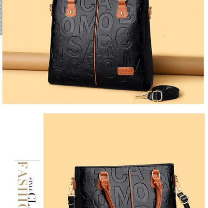 Ladies Large Capacity Leather Shoulder Bag 2025 New Style Urban Simple Tote Bag Women's Single Shoulder Bag Daily Match PlatiNum