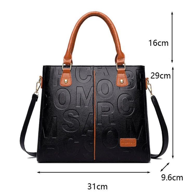 PU Leather Casual Crossbody Bags for Women Ladies Luxury Designer Tote Handbag Female Large Capacity Travel Shoulder Bag Sac PlatiNum