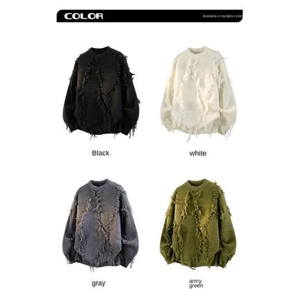 2026 Autumn Winter Crew Neck Sweater For Men Fashion Japanese Style Loose Casual Knit Pullover Long Sleeve Tops