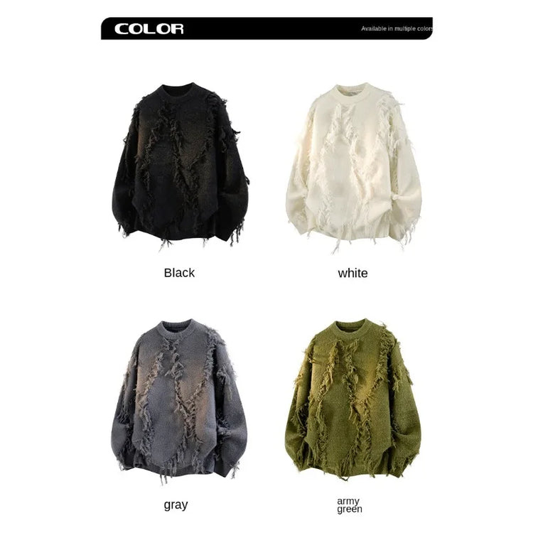 2026 Autumn Winter Crew Neck Sweater For Men Fashion Japanese Style Loose Casual Knit Pullover Long Sleeve Tops