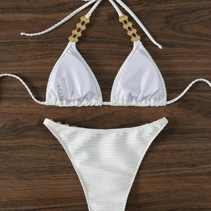Set Bikini a Triangolo per Donna, Sexy Costume da Bagno Brasiliano a Due Pezzi con Lacci, Grazioso Costume da Bagno platinumshop