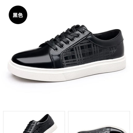 Daily Men's Luxury Brand Shoes Casual Blue Black Sneakers Shoes Man Lace-up Comfortable Leather Flat Shoes