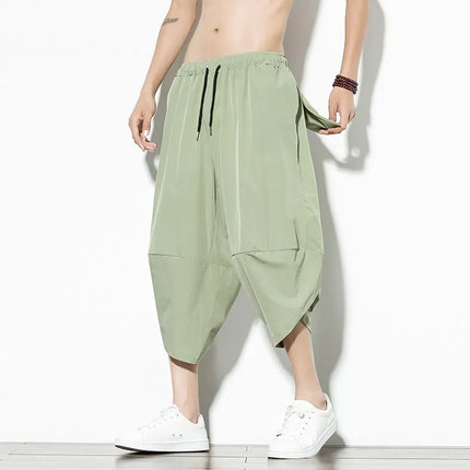 Pantaloncini Harem da Uomo Estivi 2026 Traspiranti Leggeri Sottili Comodi Tinta Unita Alta Qualità Oversize Lunghezza Polpaccio