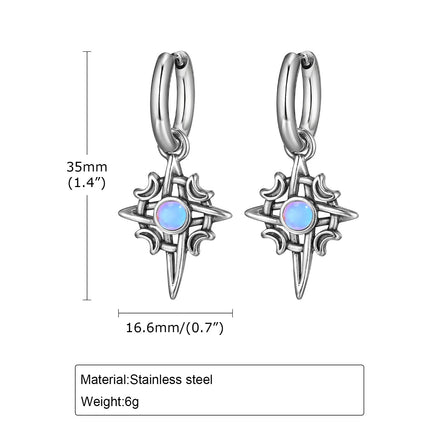 Vnox Witches Knot Moon Star Collane con ciondolo Orecchini per uomo Donna, set di gioielli con collare in pietra di luna con nodo celtico in acciaio inossidabile platinumshop