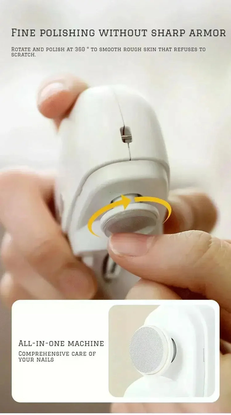 2 In 1 Electric Nail Clippers Manicure Anti-Splash Nail Trimmer For Baby Finger Toe Scissors Pedicure Thick Nails Cutter Tools