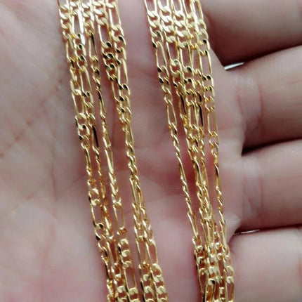 Exquisite Fashion 18K Gold Filled Necklace For Women Men Size 16-30 Inch Jewelry 4mm Figaro Chain Necklaces Wholesale PlatiNum
