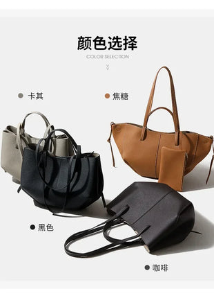 Borse a Mano in Vera Pelle di Prima Qualità per Donna, Borsa a Spalla Grande di Alta Qualità, Borse da Viaggio, Borsa da Viaggio alla Moda per Donna, Marrone