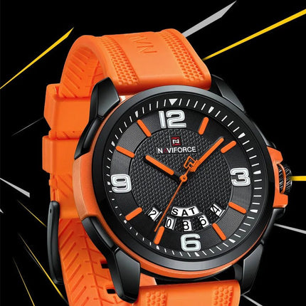 NAVIFORCE Creativo cinturino in TPU orologio da polso maschile moda sportiva 3ATM quarzo impermeabile giorno e data display orologi da uomo Reloj Hombre platinumshop