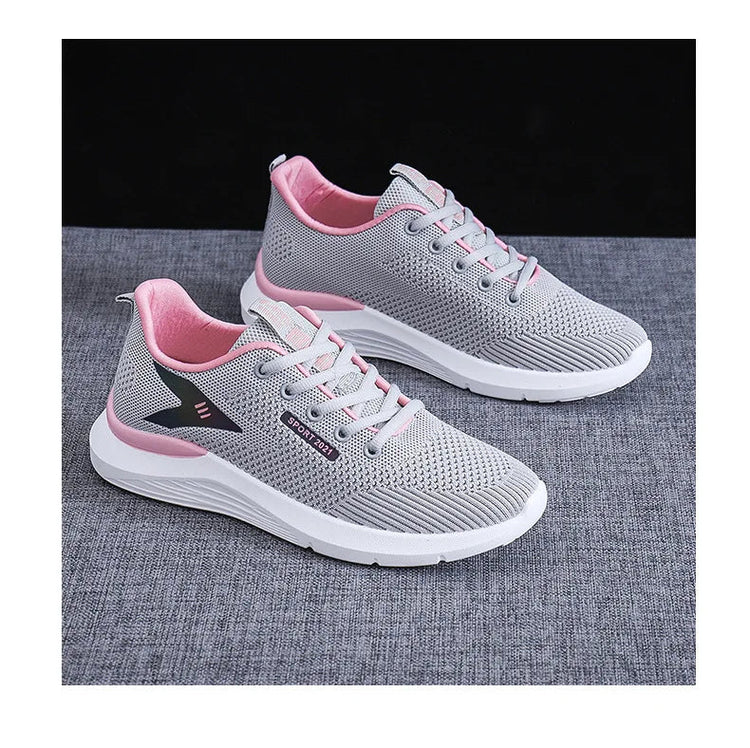 2025New Women's Trendy Sports Shoes Fashion Mesh Casual Shoes Lightweight Breathable Running Shoes PlatiNum