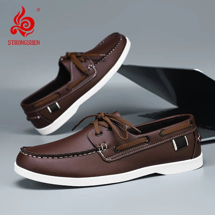 Mocassini da uomo Design Scarpe da barca Pelle PU Alta qualità Comodo Slip-On Morbido Piatto Versatile Scarpe da guida alla moda Mocassini