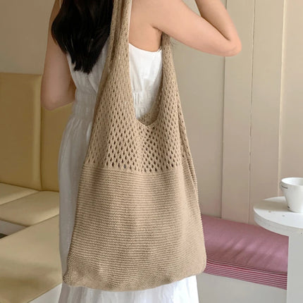 Borse a maglia da donna, borsa tote grande capacità, borsa estiva da spiaggia, borsa grande casual, borse a tracolla intrecciate a nido d'ape, borsa da donna
