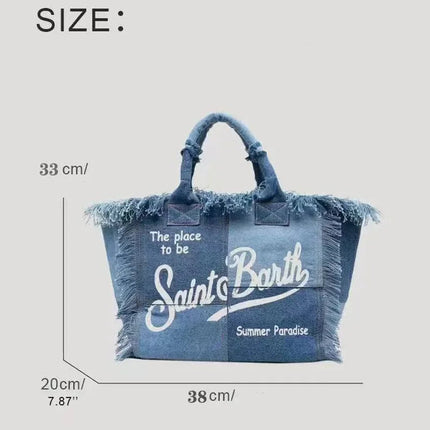 trendy brand denim embroidered shoulder bag, high-end elegant crossbody bag, luxurious handbag, new fashionable women's han PlatiNum