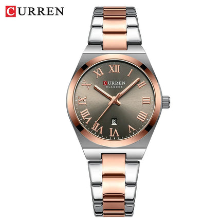 CURREN Orologio da donna, Orologi da donna, Orologi da donna, Abito alla moda impermeabile Bracciale in acciaio inossidabile Orologi analogici Data platinumshop