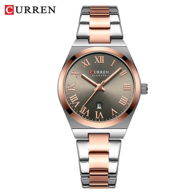 CURREN Orologio da donna, Orologi da donna, Orologi da donna, Abito alla moda impermeabile Bracciale in acciaio inossidabile Orologi analogici Data platinumshop