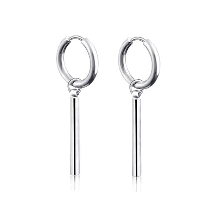 Long Hanging Crosses Leaves Pendants Hoops Woman Earrings Man Vintage Stainless steel Hip Hop Ear Piercing Jewelry Accessories PlatiNum
