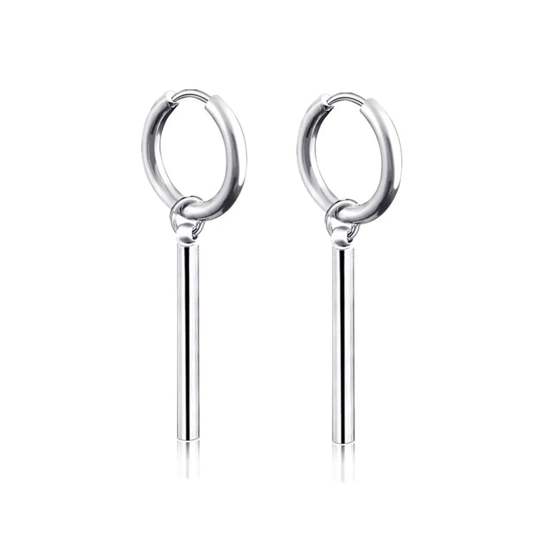 Long Hanging Crosses Leaves Pendants Hoops Woman Earrings Man Vintage Stainless steel Hip Hop Ear Piercing Jewelry Accessories PlatiNum