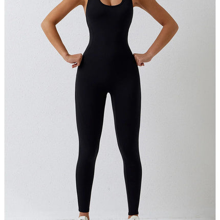 Jumpsuit Gym Set Romper Backless Fitness Bodysuit Siamese Sportswear Women Jumpsuit Buttery-Soft One-piece Playsuit Yoga Suit PlatiNum
