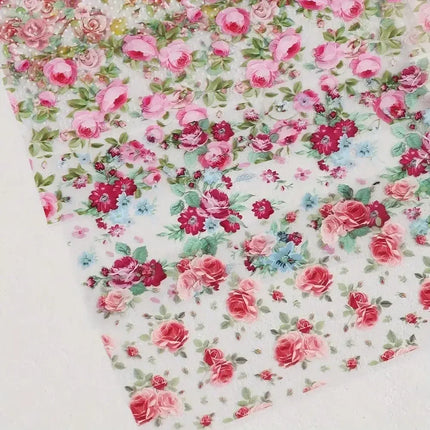 10PCS Mixed Nail Art Foils Transfer Sticker Set Rose Flower Designs Floral Starry Sky Nail Wraps Wedding Summer Manicure Decor 2028