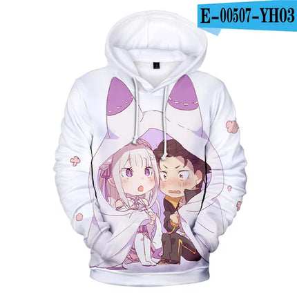Harajuku Hip Hop Comfortable Re ZERO Rem Ram 3D print Hoodies Sweatshirts Men/Women Sweatshirt Adult/Child Casual Pullovers