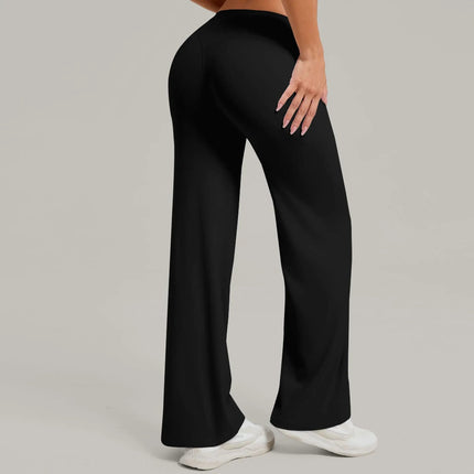 Women's Pilates Yoga Pants Sports Fitness Flared Peach Hip-lifting Leggings Outdoor Workout Training Running Casual Trousers PlatiNum