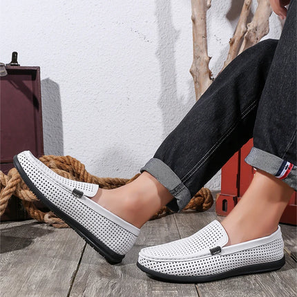 2025 Estate Scava Fuori Penny Mocassini Da Uomo Scarpe Da Barca Traspirante Uomo Mocassini In Pelle Slip On Appartamenti Mens Casual Scarpe Da Guida